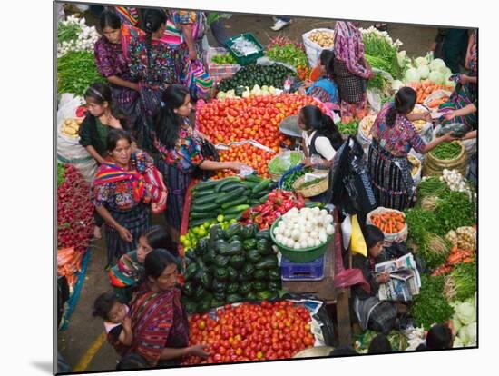 Colorful Vegetable Market in Chichicastenango, Guatemala-Keren Su-Mounted Photographic Print