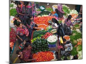 Colorful Vegetable Market in Chichicastenango, Guatemala-Keren Su-Mounted Photographic Print