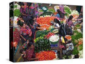 Colorful Vegetable Market in Chichicastenango, Guatemala-Keren Su-Stretched Canvas