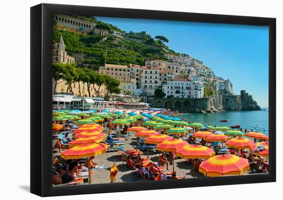 Colorful View of Almafi Coast Italy-null-Framed Poster