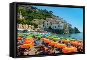 Colorful View of Almafi Coast Italy-null-Framed Stretched Canvas