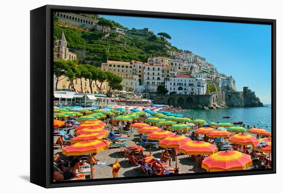 Colorful View of Almafi Coast Italy-null-Framed Stretched Canvas