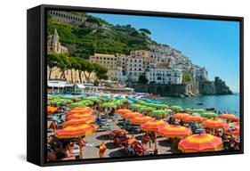 Colorful View of Almafi Coast Italy-null-Framed Stretched Canvas