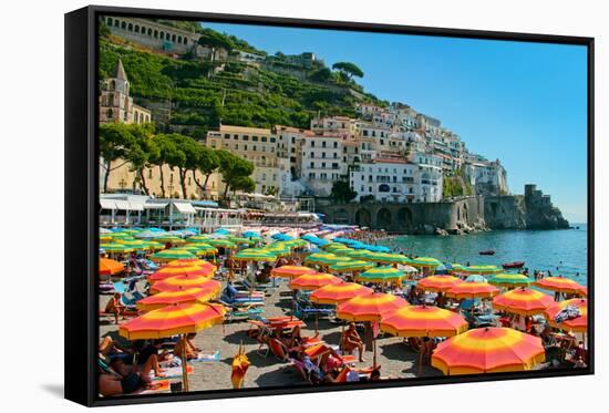 Colorful View of Almafi Coast Italy-null-Framed Stretched Canvas