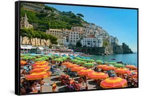 Colorful View of Almafi Coast Italy-null-Framed Stretched Canvas