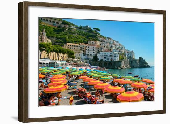 Colorful View of Almafi Coast Italy-null-Framed Photo