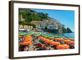 Colorful View of Almafi Coast Italy-null-Framed Photo