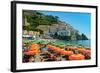 Colorful View of Almafi Coast Italy-null-Framed Photo
