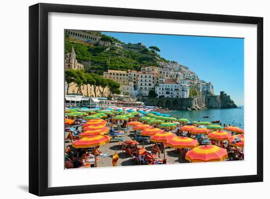 Colorful View of Almafi Coast Italy-null-Framed Photo