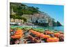 Colorful View of Almafi Coast Italy-null-Framed Photo