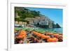 Colorful View of Almafi Coast Italy-null-Framed Photo