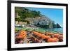 Colorful View of Almafi Coast Italy-null-Framed Photo