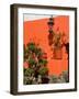 Colorful Wall with Lantern and Potted Plants, Guanajuato, Mexico-Julie Eggers-Framed Photographic Print