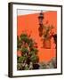 Colorful Wall with Lantern and Potted Plants, Guanajuato, Mexico-Julie Eggers-Framed Photographic Print