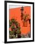 Colorful Wall with Lantern and Potted Plants, Guanajuato, Mexico-Julie Eggers-Framed Photographic Print