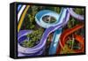 Colorful Water Slides in Buyukcekmece, Aerial, Istanbul, Turkey-Ali Kabas-Framed Stretched Canvas