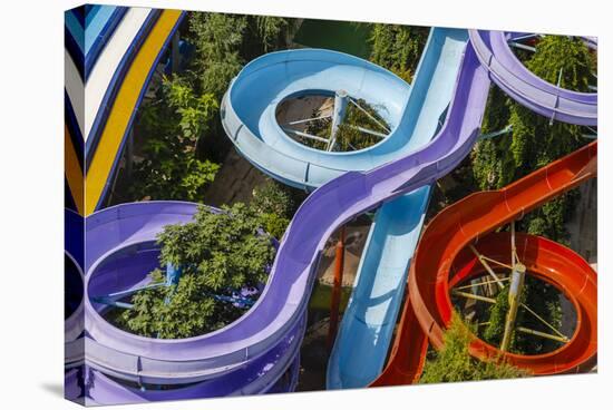 Colorful Water Slides in Buyukcekmece, Aerial, Istanbul, Turkey-Ali Kabas-Stretched Canvas