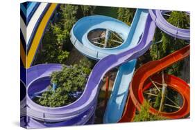 Colorful Water Slides in Buyukcekmece, Aerial, Istanbul, Turkey-Ali Kabas-Stretched Canvas