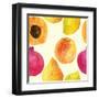 Colorful Watercolor Vector Fresh Fruits Pattern Design-Alexandra Dzh-Framed Art Print