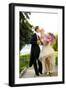 Colorful Wedding Shot of Bride and Groom Kissing-PH.OK-Framed Photographic Print