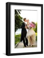 Colorful Wedding Shot of Bride and Groom Kissing-PH.OK-Framed Photographic Print