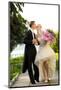 Colorful Wedding Shot of Bride and Groom Kissing-PH.OK-Mounted Photographic Print