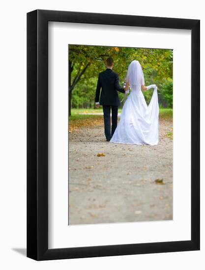 Colorful Wedding Shot of Bride and Groom-PH.OK-Framed Photographic Print