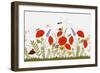 Colorful Wild Flowers, Seamless Illustration-Rouz-Framed Art Print