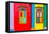 Colorful Windows and Details on A Colonial House in Little India, Singapore-platongkoh-Framed Stretched Canvas