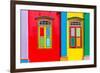 Colorful Windows and Details on A Colonial House in Little India, Singapore-platongkoh-Framed Photographic Print