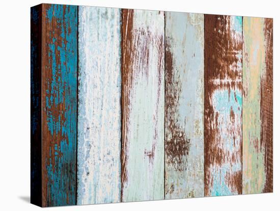 Colorful Wood Background-jannoon028-Stretched Canvas