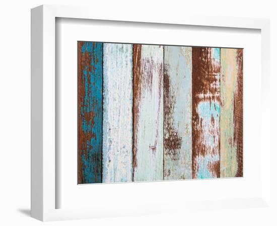 Colorful Wood Background-jannoon028-Framed Photographic Print