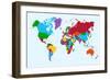 Colorful World Map Countries with Text Atlas. Eps10 Vector File Organized in Layers for Easy Editin-Cienpies Design-Framed Art Print