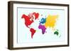 Colorful World Map-cienpies-Framed Art Print