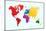 Colorful World Map-cienpies-Mounted Art Print