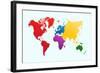 Colorful World Map-cienpies-Framed Art Print