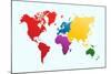 Colorful World Map-cienpies-Mounted Art Print