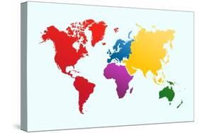 Colorful World Map-cienpies-Stretched Canvas
