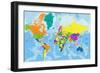 Colorful World Political Map with Clearly Labeled, Separated Layers. Vector Illustration.-Bardocz Peter-Framed Art Print