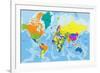 Colorful World Political Map with Clearly Labeled, Separated Layers. Vector Illustration.-Bardocz Peter-Framed Art Print