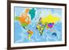 Colorful World Political Map with Clearly Labeled, Separated Layers. Vector Illustration.-Bardocz Peter-Framed Art Print