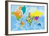 Colorful World Political Map with Clearly Labeled, Separated Layers. Vector Illustration.-Bardocz Peter-Framed Art Print