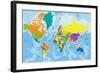 Colorful World Political Map with Clearly Labeled, Separated Layers. Vector Illustration.-Bardocz Peter-Framed Art Print