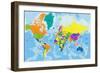 Colorful World Political Map with Clearly Labeled, Separated Layers. Vector Illustration.-Bardocz Peter-Framed Premium Giclee Print