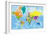 Colorful World Political Map with Clearly Labeled, Separated Layers. Vector Illustration.-Bardocz Peter-Framed Premium Giclee Print