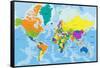 Colorful World Political Map with Clearly Labeled, Separated Layers. Vector Illustration.-Bardocz Peter-Framed Stretched Canvas