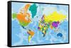 Colorful World Political Map with Clearly Labeled, Separated Layers. Vector Illustration.-Bardocz Peter-Framed Stretched Canvas