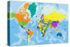 Colorful World Political Map with Clearly Labeled, Separated Layers. Vector Illustration.-Bardocz Peter-Stretched Canvas