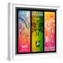 Colorful Year of the Goat Banner Set - 2015-cienpies-Framed Art Print