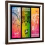 Colorful Year of the Goat Banner Set - 2015-cienpies-Framed Art Print